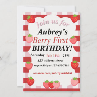 Invitation pour le premier anniversaire de berry