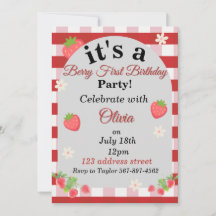 Invitation pour le premier anniversaire de berry