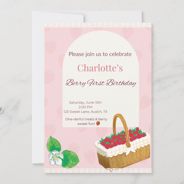 Invitation pour le premier anniversaire de Berry (Devant)