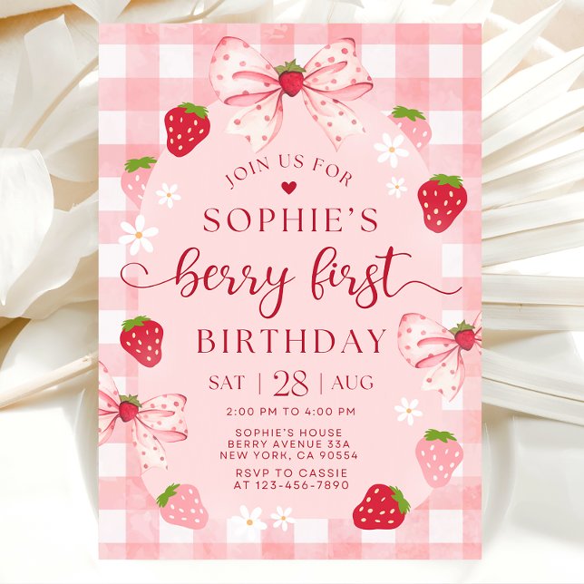 Invitation pour le premier anniversaire de Berry,  (Créateur téléchargé)