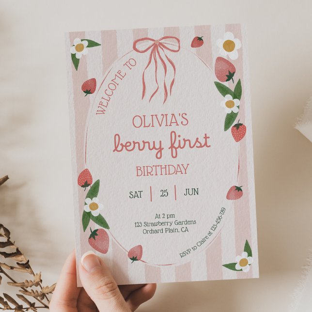 Invitation pour le premier anniversaire de Berry (Créateur téléchargé)