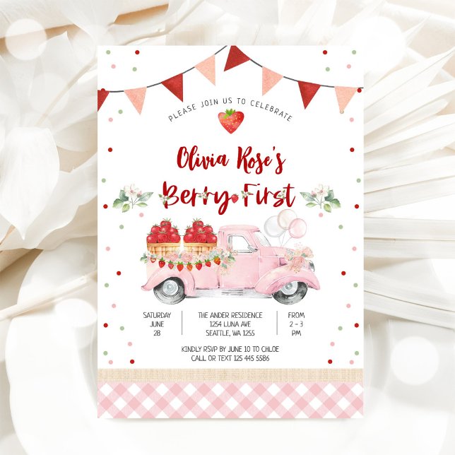 Invitation pour le premier anniversaire de Berry (Créateur téléchargé)