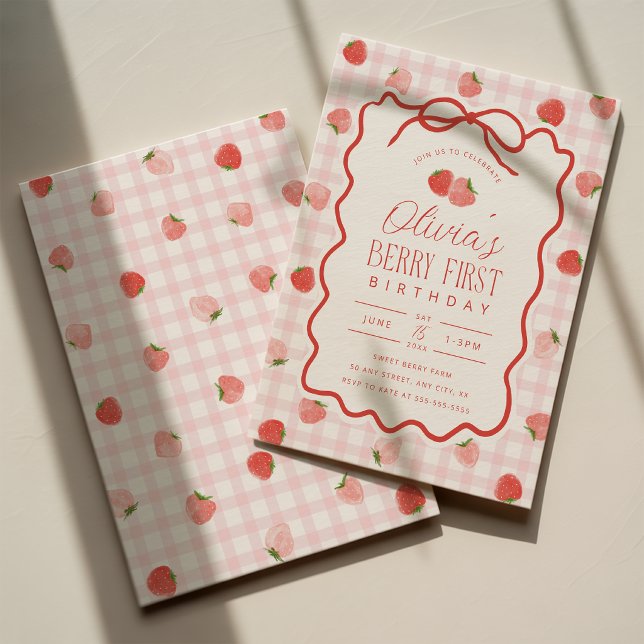 Invitation pour le premier anniversaire de Berry (Créateur téléchargé)