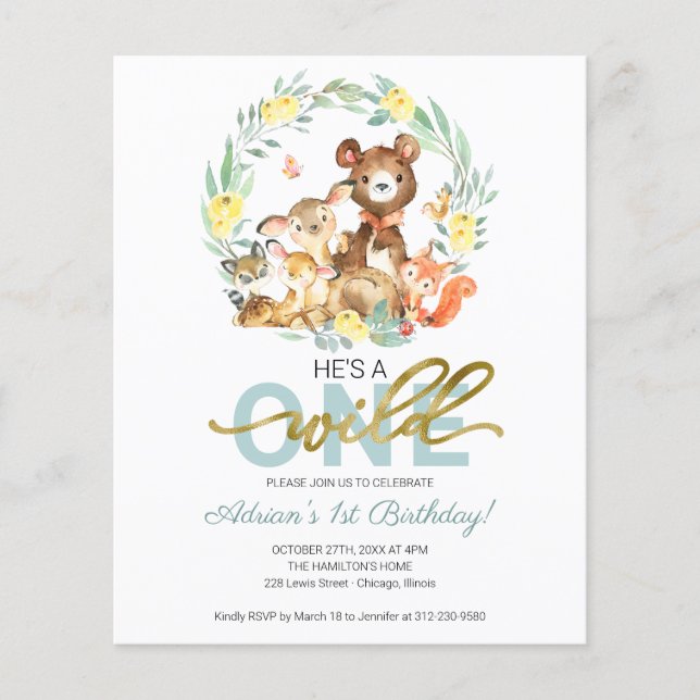 Invitation pour le premier anniversaire de Budget, (Devant)