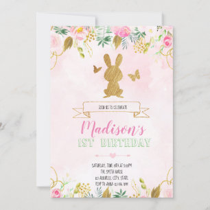 Invitation pour le premier anniversaire de Bunny