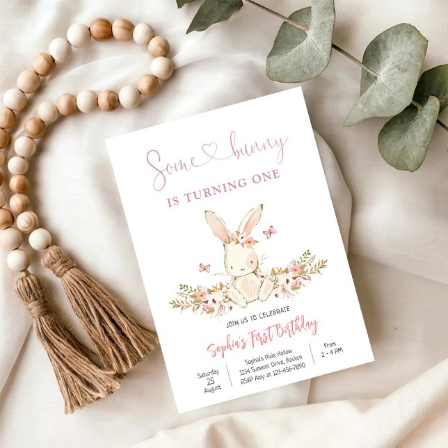 Invitation pour le premier anniversaire de Bunny F (Créateur téléchargé)