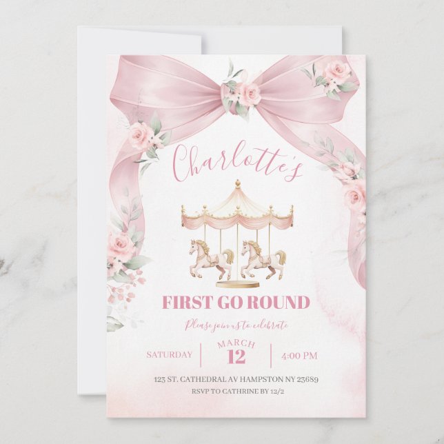 Invitation pour le premier anniversaire de Coquett (Devant)