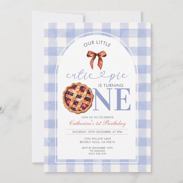 Invitation pour le premier anniversaire de Cutie P (Devant)