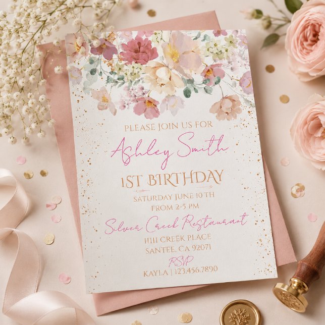 Invitation pour le premier anniversaire de Dloral (Créateur téléchargé)