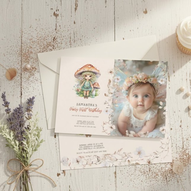 Invitation pour le premier anniversaire de fée | V (Créateur téléchargé)
