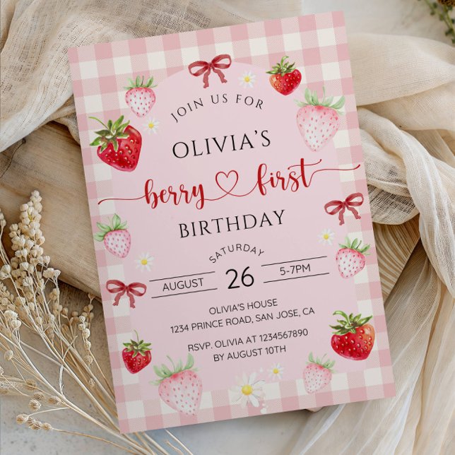 Invitation pour le premier anniversaire de fille a (Créateur téléchargé)