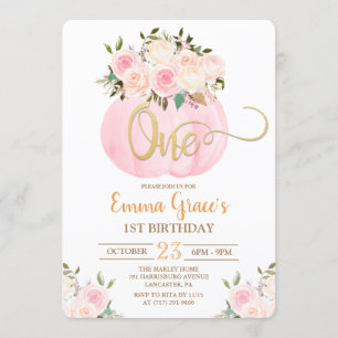 Invitation pour le premier anniversaire de Floral
