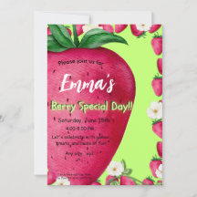 Invitation pour le premier anniversaire de fraise