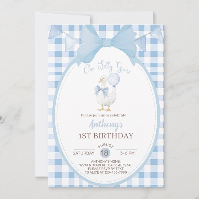 Invitation pour le premier anniversaire de Garçon  (Devant)