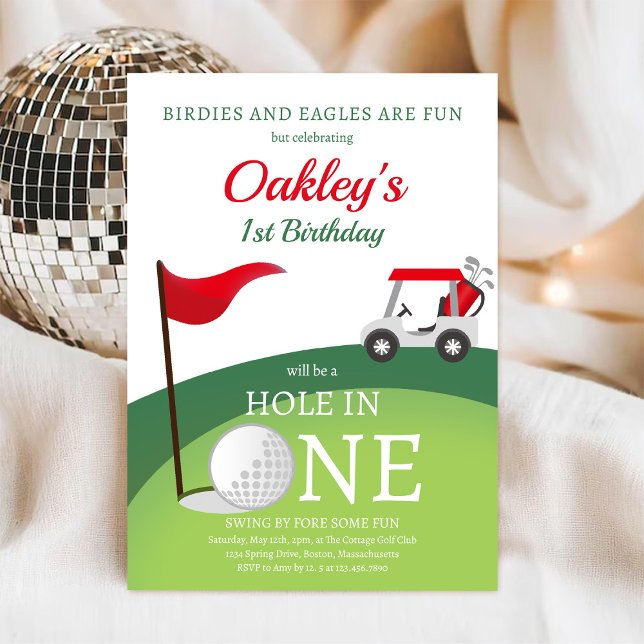 Invitation pour le premier anniversaire de golf (Créateur téléchargé)