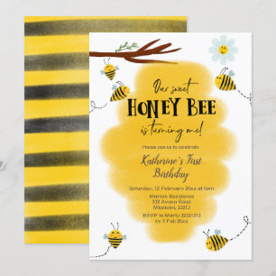 Invitation pour le premier anniversaire de Honey B