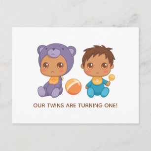 Invitation pour le premier anniversaire de jumeaux