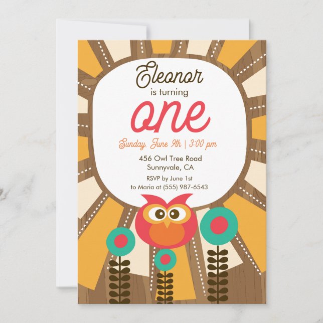 Invitation pour le premier anniversaire de la chou (Devant)