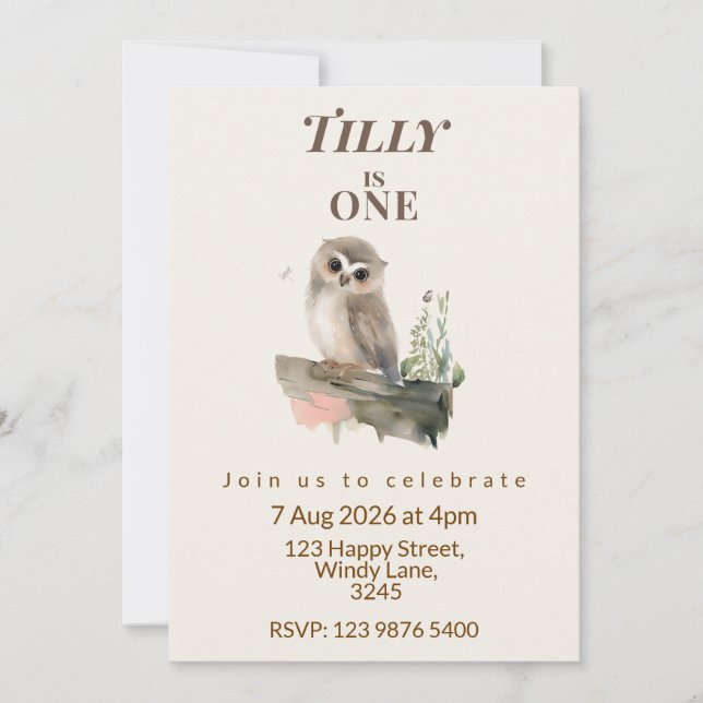 Invitation pour le premier anniversaire de la chou (Devant)