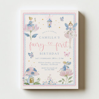 Invitation pour le premier anniversaire de la fée