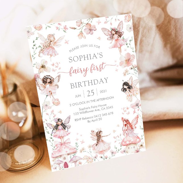 Invitation pour le premier anniversaire de la fée  (Créateur téléchargé)