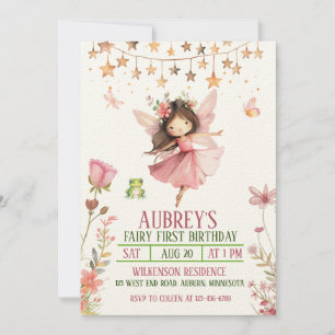 Invitation pour le premier anniversaire de la fée