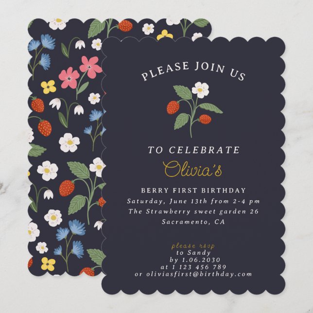 Invitation pour le premier anniversaire de la frai (Devant / Derrière)