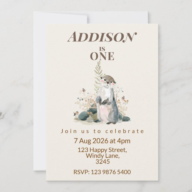 Invitation pour le premier anniversaire de la lout (Devant)