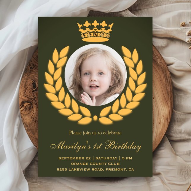 Invitation pour le premier anniversaire de la prin (Créateur téléchargé)