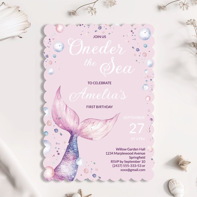 Invitation pour le premier anniversaire de la sirè (Créateur téléchargé)