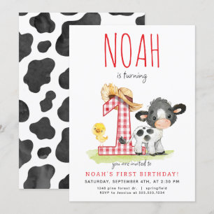 Invitation pour le premier anniversaire de la vach