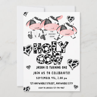 Invitation pour le premier anniversaire de la vach