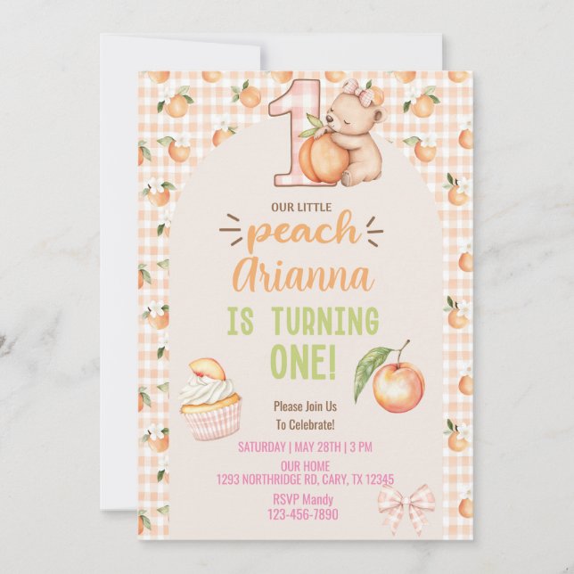 Invitation pour le premier anniversaire de Little  (Devant)