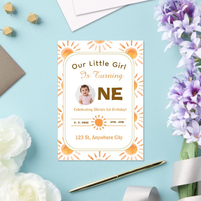 Invitation pour le premier anniversaire de Little  (Insitu (Mariage))
