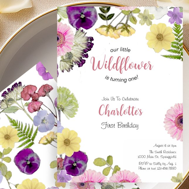 Invitation pour le premier anniversaire de Little  (Créateur téléchargé)