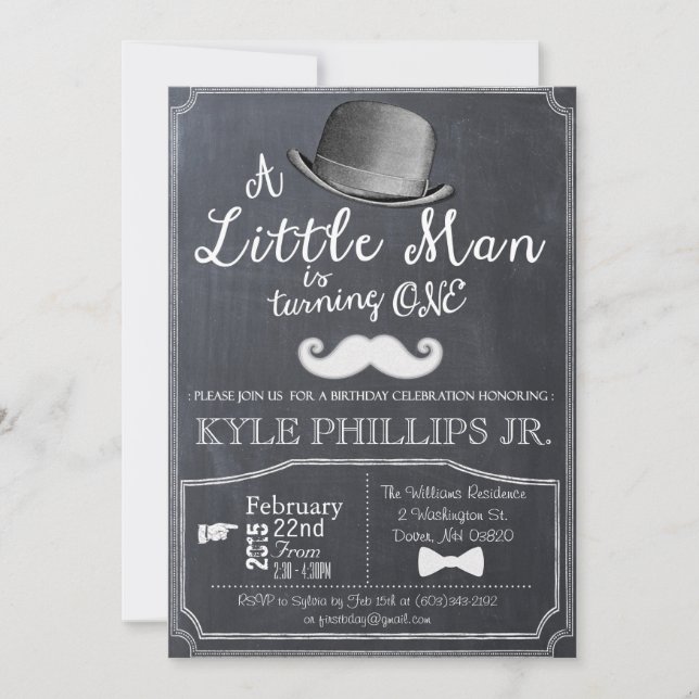 Invitation pour le premier anniversaire de Little  (Devant)