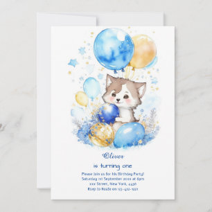 Invitation pour le premier anniversaire de Loup