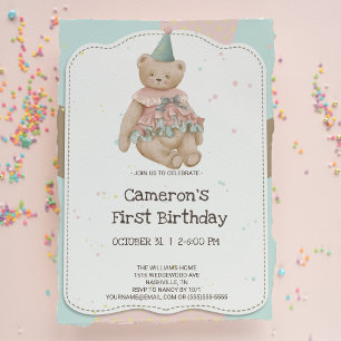 Invitation pour le premier anniversaire de l'ours 