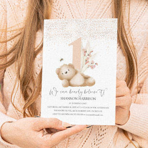 Invitation pour le premier anniversaire de l'ours 