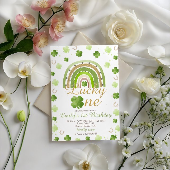 Invitation pour le premier anniversaire de Lucky O (Créateur téléchargé)