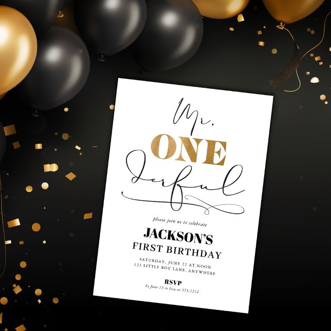 Invitation pour le premier anniversaire de M. ONEd (Créateur téléchargé)