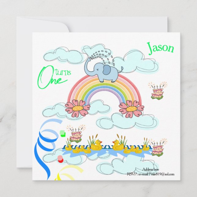 invitation pour le premier anniversaire de naissan (Devant)