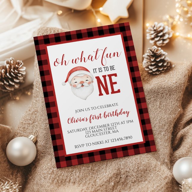 Invitation pour le premier anniversaire de Noël av (Créateur téléchargé)