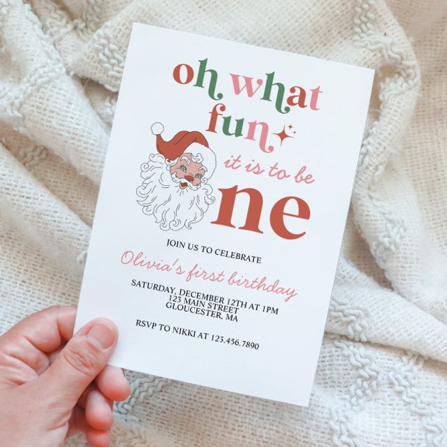 Invitation pour le premier anniversaire de Noël ré (Créateur téléchargé)