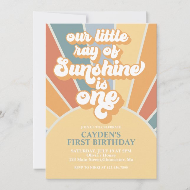 Invitation pour le premier anniversaire de notre p (Devant)