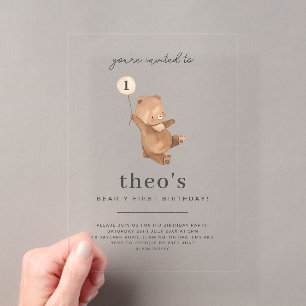 Invitation pour le premier anniversaire de Nounour