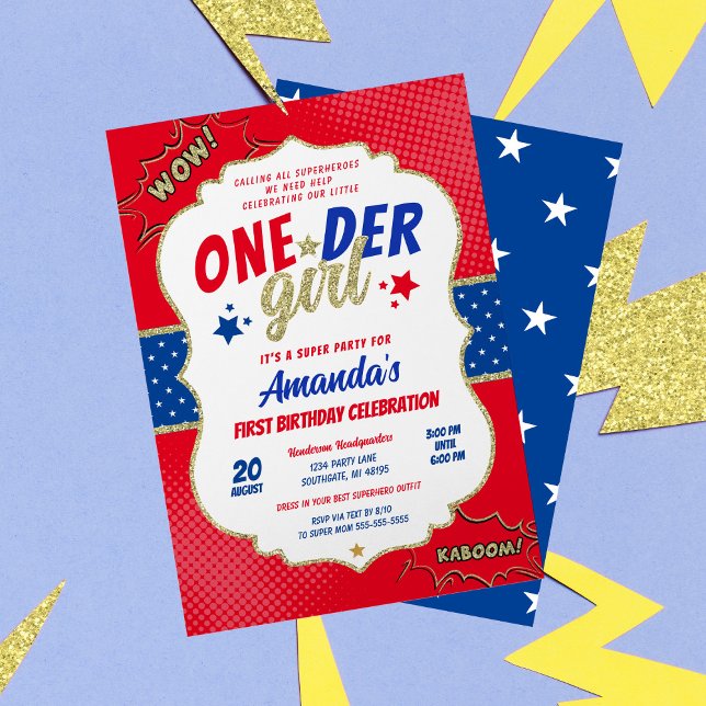 Invitation pour le premier anniversaire de Oneder  (Créateur téléchargé)