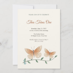 Invitation pour le premier anniversaire de Papillo