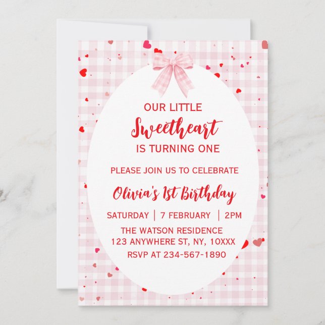 Invitation pour le premier anniversaire de Petit C (Devant)