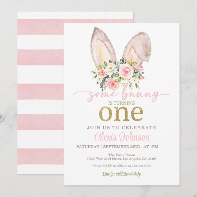 Invitation pour le premier anniversaire de Some Bu (Devant / Derrière)